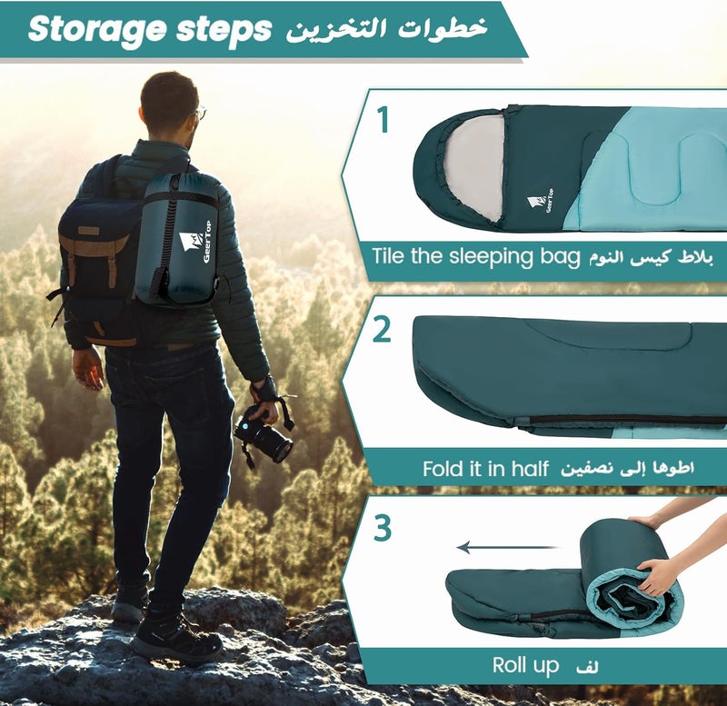 GEERTOP Backpacking Sleeping Bag for Camping, Lightweight Sleeping Bags for Adults Kids Summer Warm Cold Weather Hiking Travel - Image 4