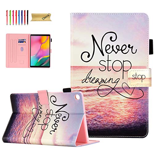 Dteck Case for Samsung Galaxy Tab A 10.1 Case 2019 Model SM-T510/SM-T515, Multi-Angle Viewing Protective PU Leather Folio Cover for Samsung Tab A 10.1 2019 Release Tablet, Never Stop - Image 1