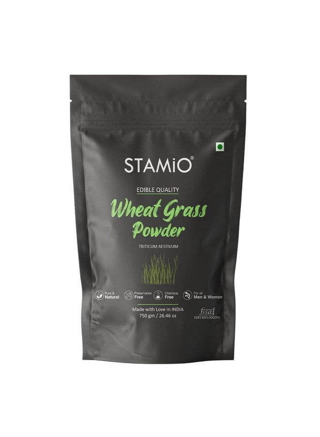 STAMIO Wheat Grass Powder 750 gm for Men & Women | Triticum aestivum | Immunity | In Pouch 26.46 oz - Image 1