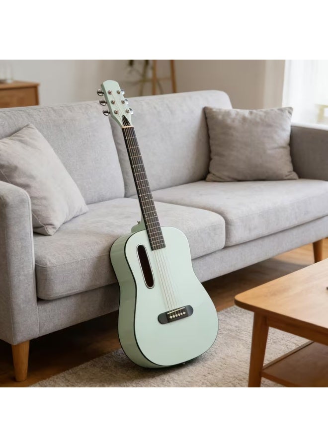 Megarya GS-X1 Signature Series - 36" Portable Lava Style GuitarAfrican Wood Body for Rich Acoustic Tone LIght Green Color Brand: MegArya - Image 1