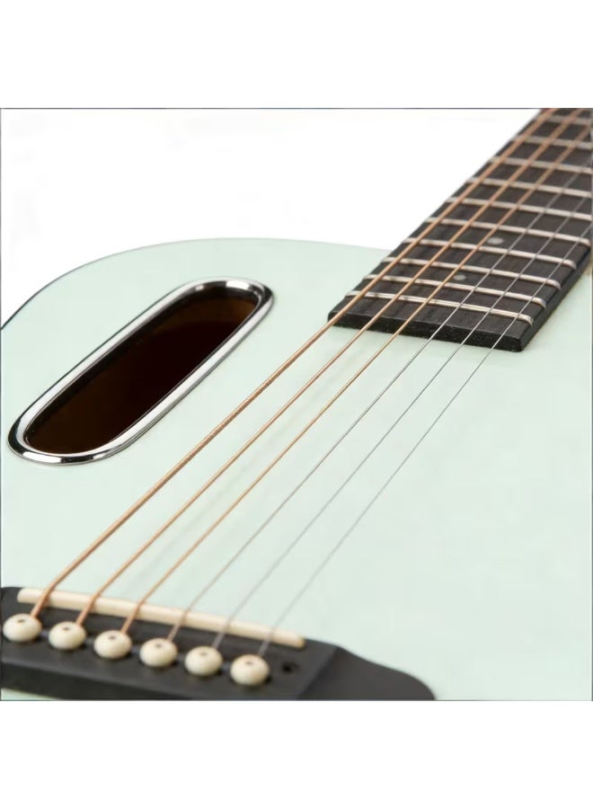 Megarya GS-X1 Signature Series - 36" Portable Lava Style GuitarAfrican Wood Body for Rich Acoustic Tone LIght Green Color Brand: MegArya - Image 3