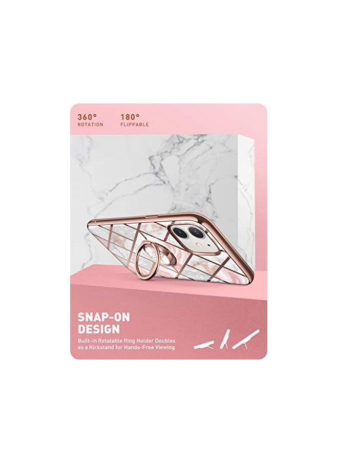 I-blason Cosmo Snap Case Designed for iPhone 12/iPhone 12 Pro 6.1 Inch (2020 Release), Slim with Built-in 360° Rotatable Ring Holder Kickstand Supports Car Mount (Marble)  - Image 3