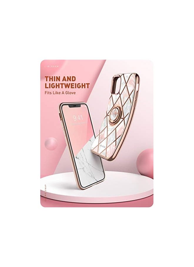 I-blason Cosmo Snap Case Designed for iPhone 12/iPhone 12 Pro 6.1 Inch (2020 Release), Slim with Built-in 360° Rotatable Ring Holder Kickstand Supports Car Mount (Marble)  - Image 2