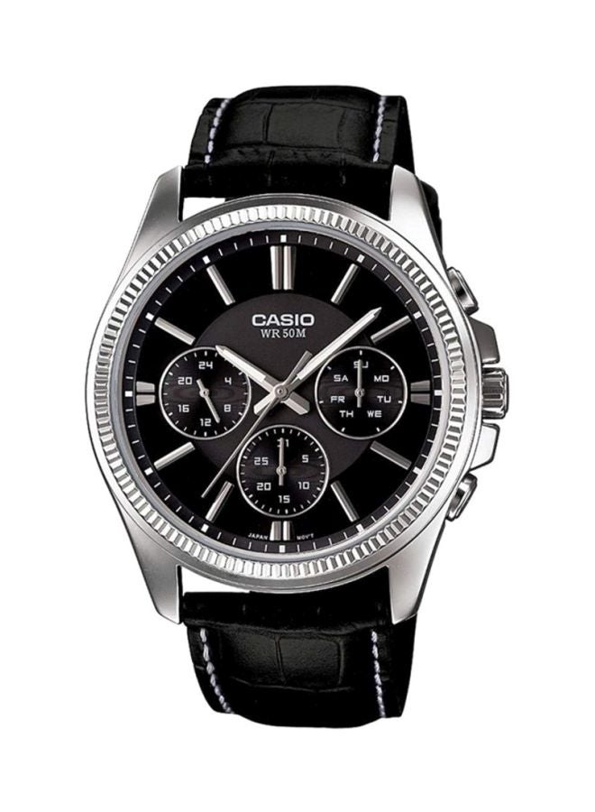 CASIO Men Enticer Analog Watch MTP-1375L-1AV - 49 mm - Black - Image 1