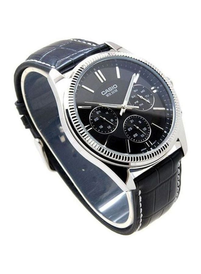 CASIO Men Enticer Analog Watch MTP-1375L-1AV - 49 mm - Black - Image 5