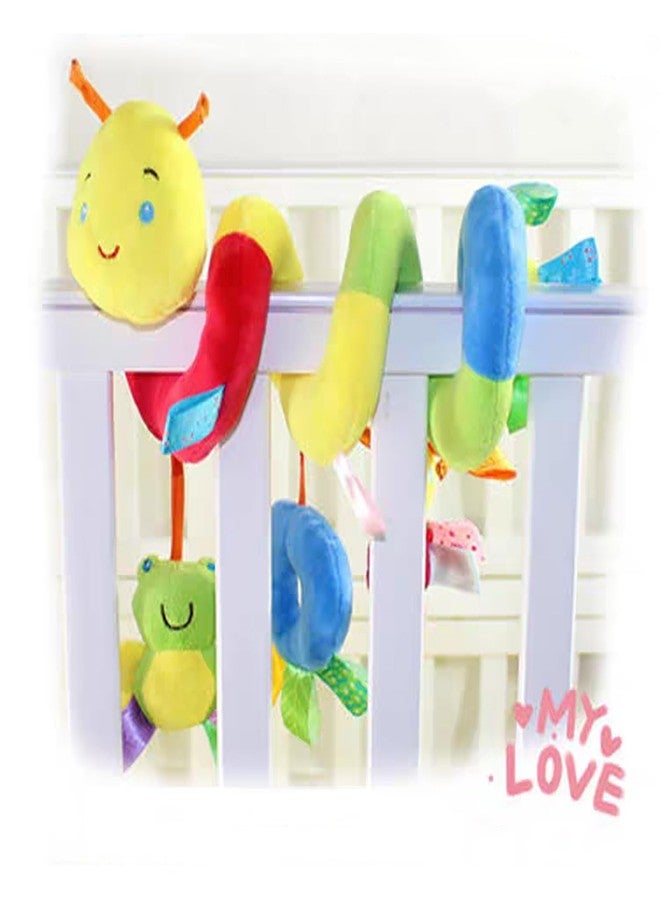 YUISI Caterpillar Crib Toys Stroller Soft Plush Toys Spiral Colorful Baby Toy for 6 to 12 Months, Can Stimulate Early Visual and Brain Development in Newborns - Image 4