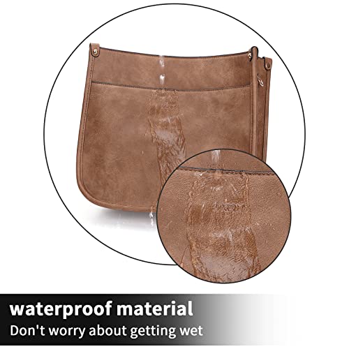 HKCLUF Crossbody Bags for Women Trendy Designer Vegan Leather Hobo Handbags With 2PCS Adjustable Guitar Strap Shoulder Bucket Bags(light tan) - Image 5