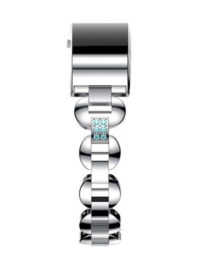 NIBEMINENT Replacement Watch Band For Fitbit Charge 2 Silver/Blue - Image 4