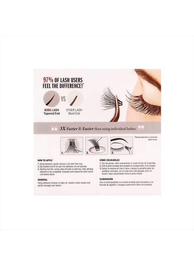KISS Looks So Natural Trio Lash Medium Combo Pack, False Eyelashes with Tapered End Technology, 3D Lengths & Angles, Easy Grip Tray with Built-In Glue Pocket, 30 Trio Lashes in Short & Medium Lengths - Image 2