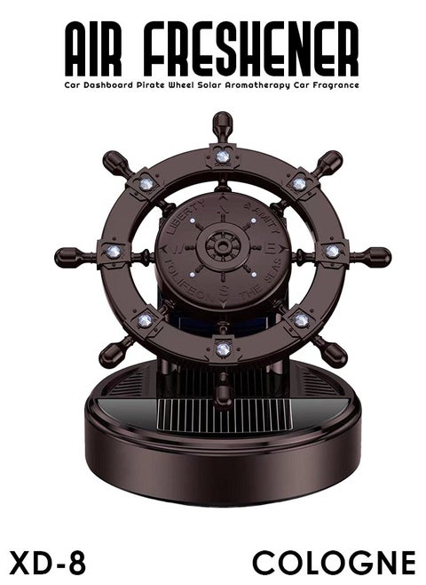 XIANGDUO COLOGNE Nautical Breeze Solar Powered Pirate Wheel Car Freshener ,Solar Aromatherapy Car Air Freshener XD-8