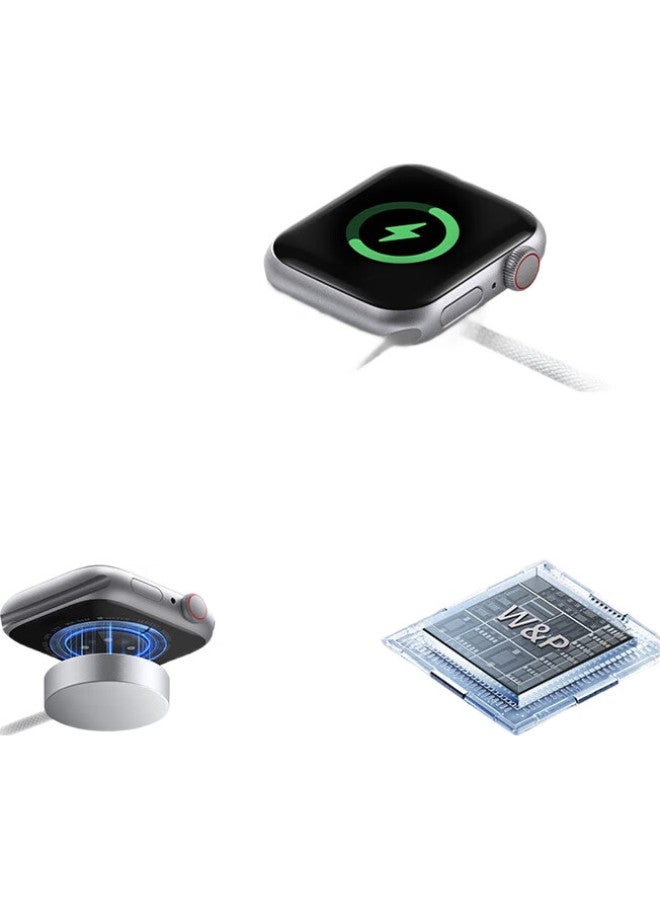 WP [Usa] Compatible With Apple Watch Charger Cable, Magnetic Fast Charging For Apple Iwatch Ultra 2/S10/9/8/7, 5W Fast Charging [Braided Version], Usb Interface - Image 2