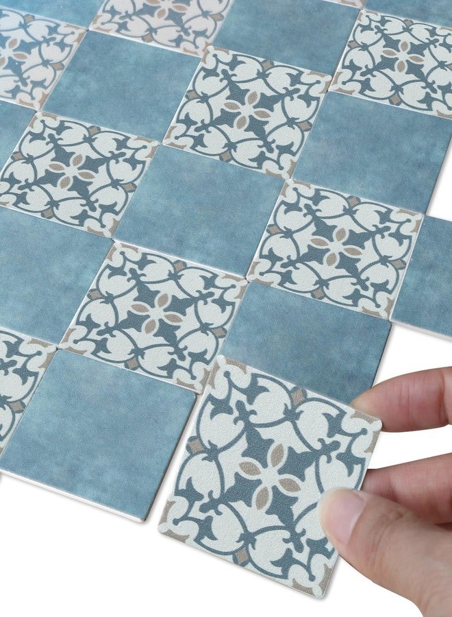 iLAND Dollhouse Flooring on 1/12 Scale 1/6 Scale, Miniature Dollhouse Accessories, 60pcs Double-Sided Dollhouse Floor Tiles (Luxury Rococo Floral & Blue Marble Tiles) - Image 1
