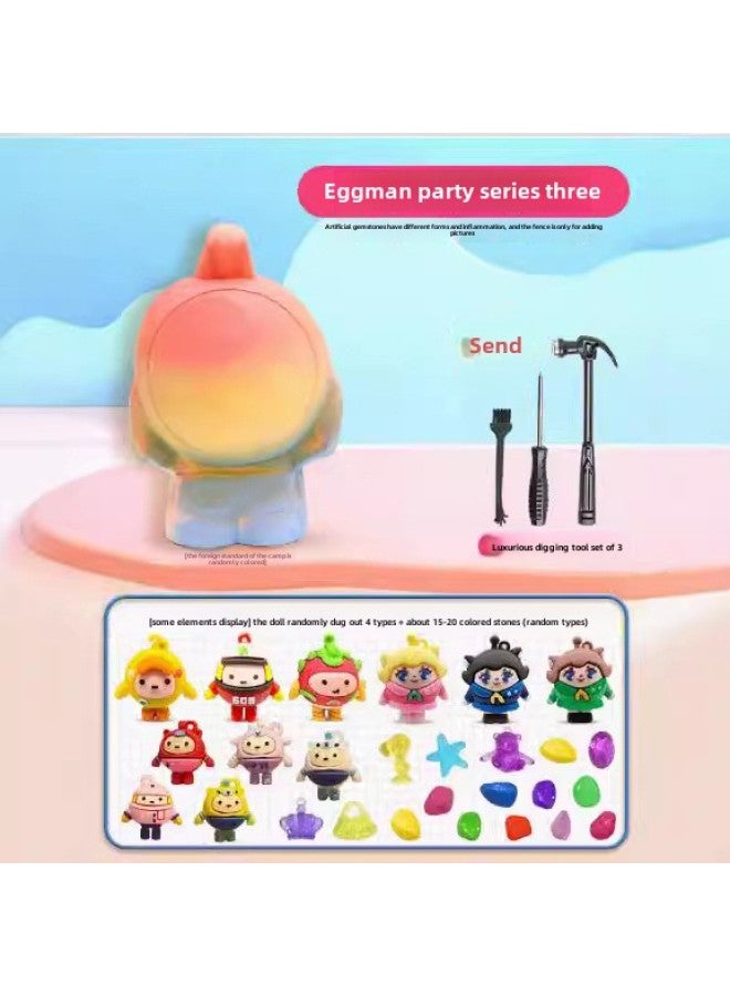 Archaeological Stone Digging Toy Blind Box Gem Children's Puzzle Handmade Stall Artifact Treasure-Color:Sanrio Big Family - Image 5