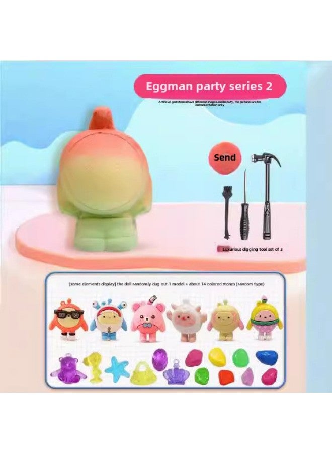 Archaeological Stone Digging Toy Blind Box Gem Children's Puzzle Handmade Stall Artifact Treasure-Color:Sanrio Big Family - Image 3