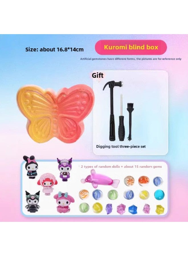 Archaeological Stone Digging Toy Blind Box Gem Children's Puzzle Handmade Stall Artifact Treasure-Color:Sanrio Big Family - Image 2