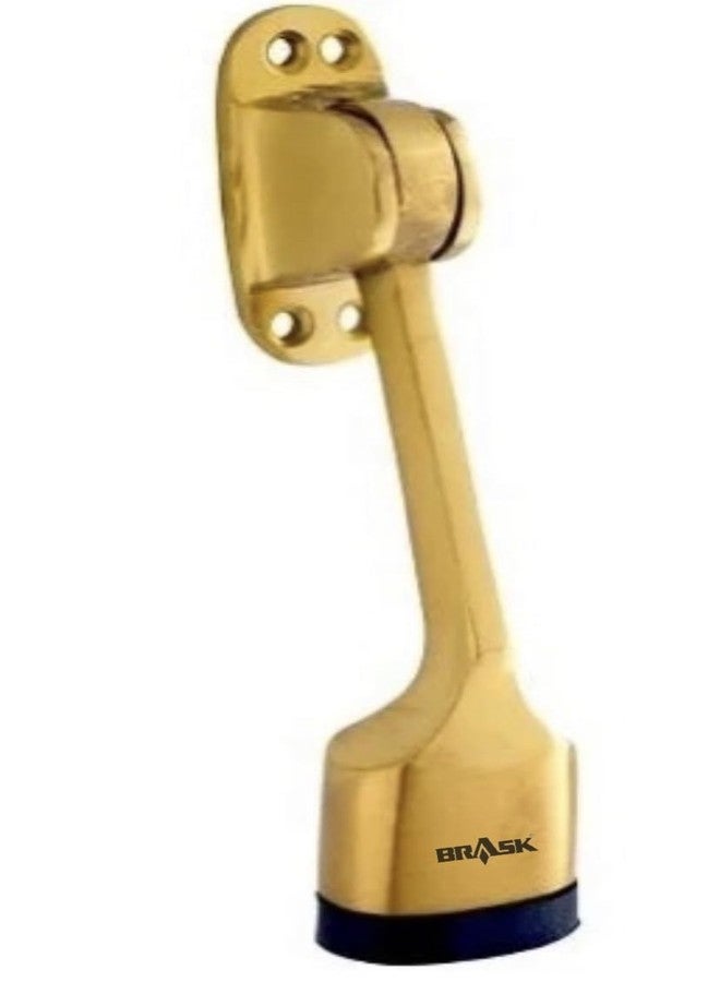 BRASK Brass Door Stopper Bullet (5 Inches | Pack of 2, Golden Satin) - Image 2