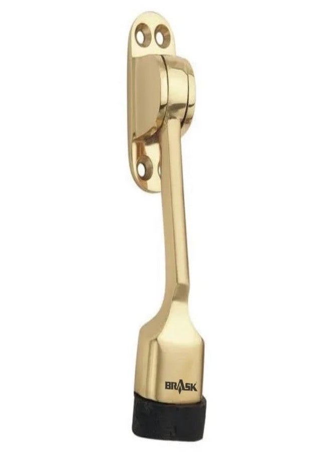 BRASK Brass Door Stopper Bullet (5 Inches | Pack of 2, Golden Satin) - Image 1