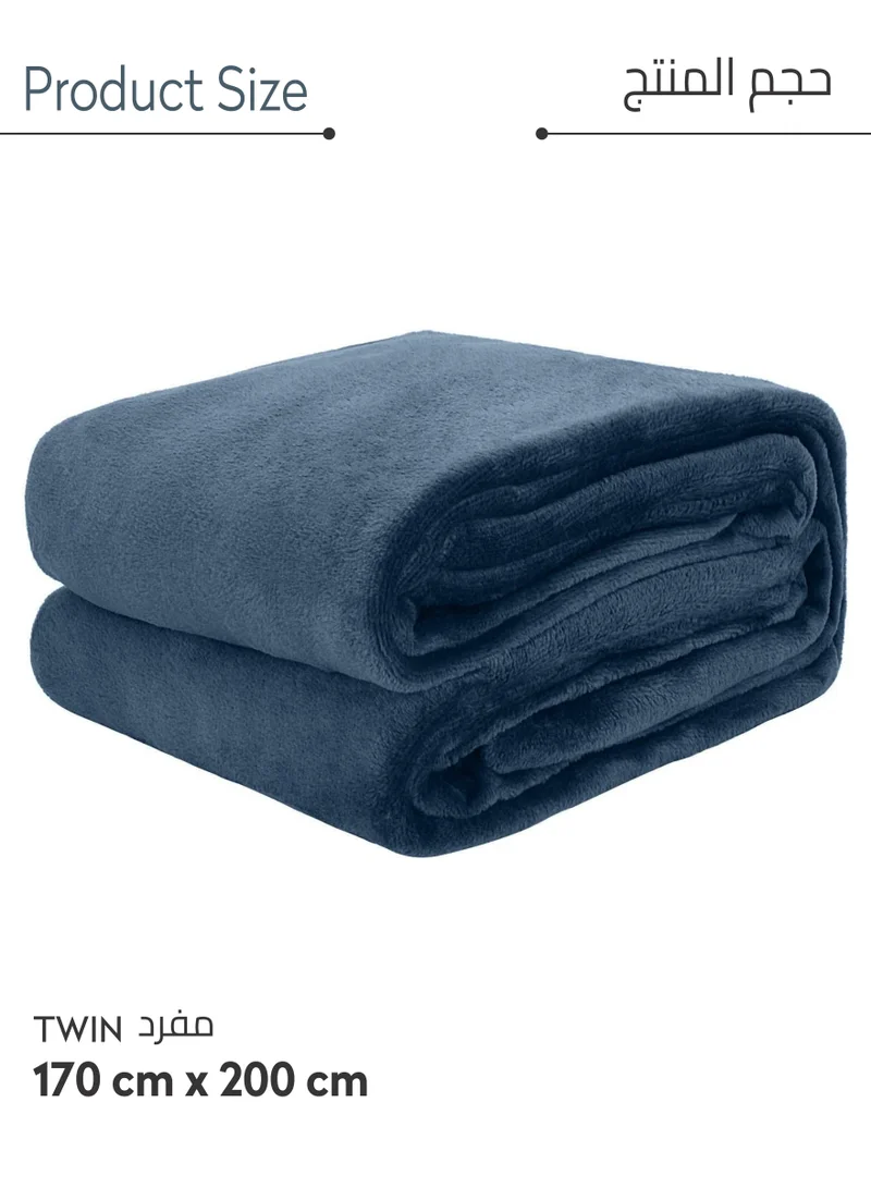 Donetella Fleece Blanket Single Size(170 X 200 CM) Super Soft Throw Blanket With 300 GSM Best Lightweight Warm Plush Throws For Bed, Sofa,Couch And Camping,Mist Blue