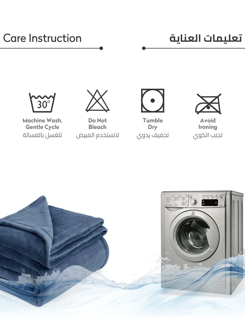 Donetella Fleece Blanket Single Size(170 X 200 CM) Super Soft Throw Blanket With 300 GSM Best Lightweight Warm Plush Throws For Bed, Sofa,Couch And Camping,Mist Blue