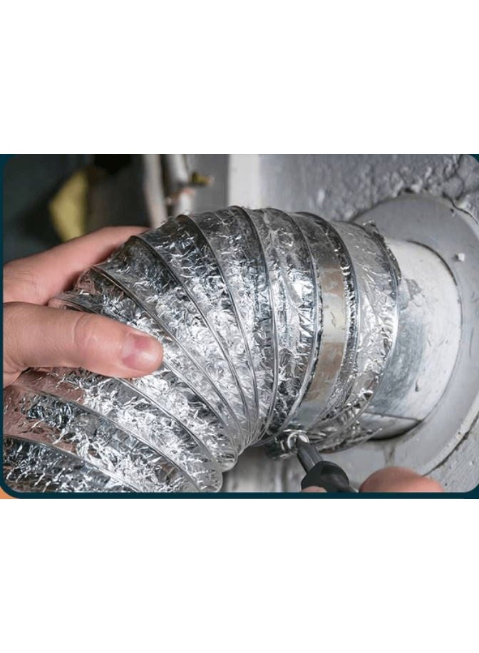 Shams 2-meter flexible aluminum exhaust hose for stoves, chimneys, and heaters, 5-inch diameter + adhesive tape roll - Image 3