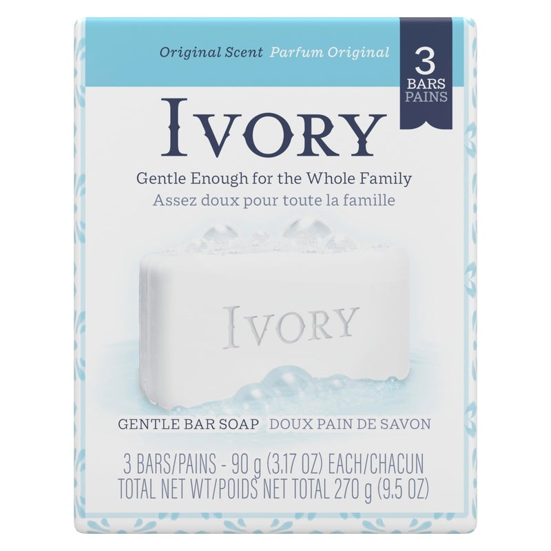 Ivory Simply Ivory Bath Bar for Unisex, 3 Count - Image 1