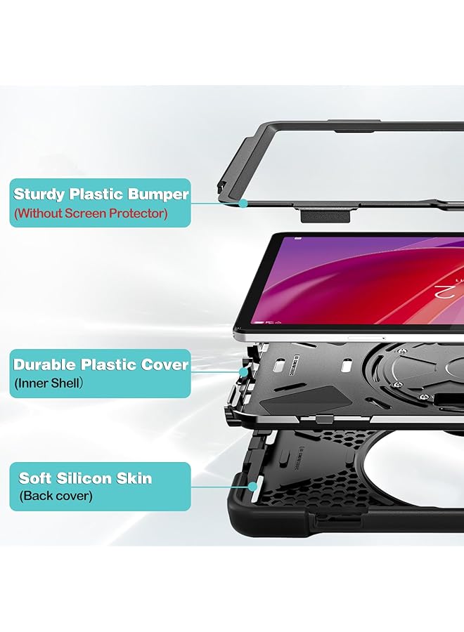 Procases Protective Tablet Case For Lenovo M11 11 Inch 2024 Rugged Heavy Duty Shockproof Rotating Kids Cover Protector For Tab Tb330Fu Tb330Xu Black - Image 5