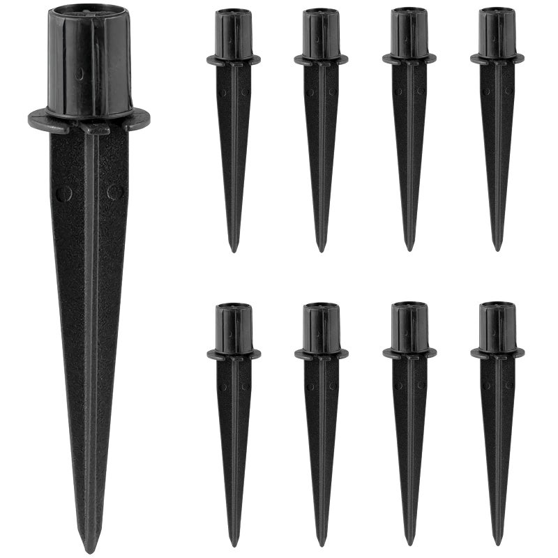 Pluxen Metal Stakes Solar Lights Replacement Spike - Outdoor Ground Stake for Backyard Garden Lights Landscape Yard Pathway Patio Lamps Pole (Metal-8 Pack) - 0.78x5.36 inches - Image 1