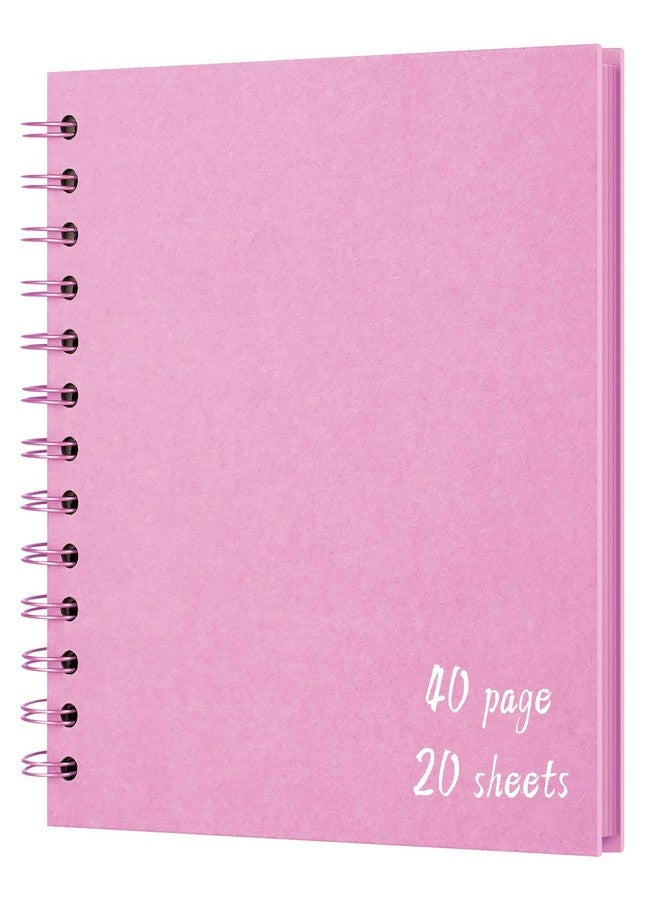 Sprsthai DIY Scrapbook Album 7x7 Inch - Hardcover Kraft Paper Photo Book, Blank Memory Scrap Book for DIY Crafts, Wedding, Anniversary, 40 Pages (20 Sheets), Pink - Image 1
