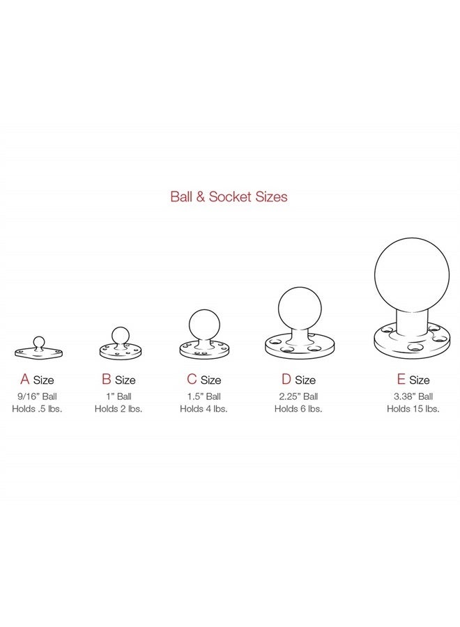 RAM Mounts RAP-400U Tough-Claw Small Clamp Ball Base with C Size 1.5" Ball for Rails 0.625" to 1.14" in Diameter - Image 4