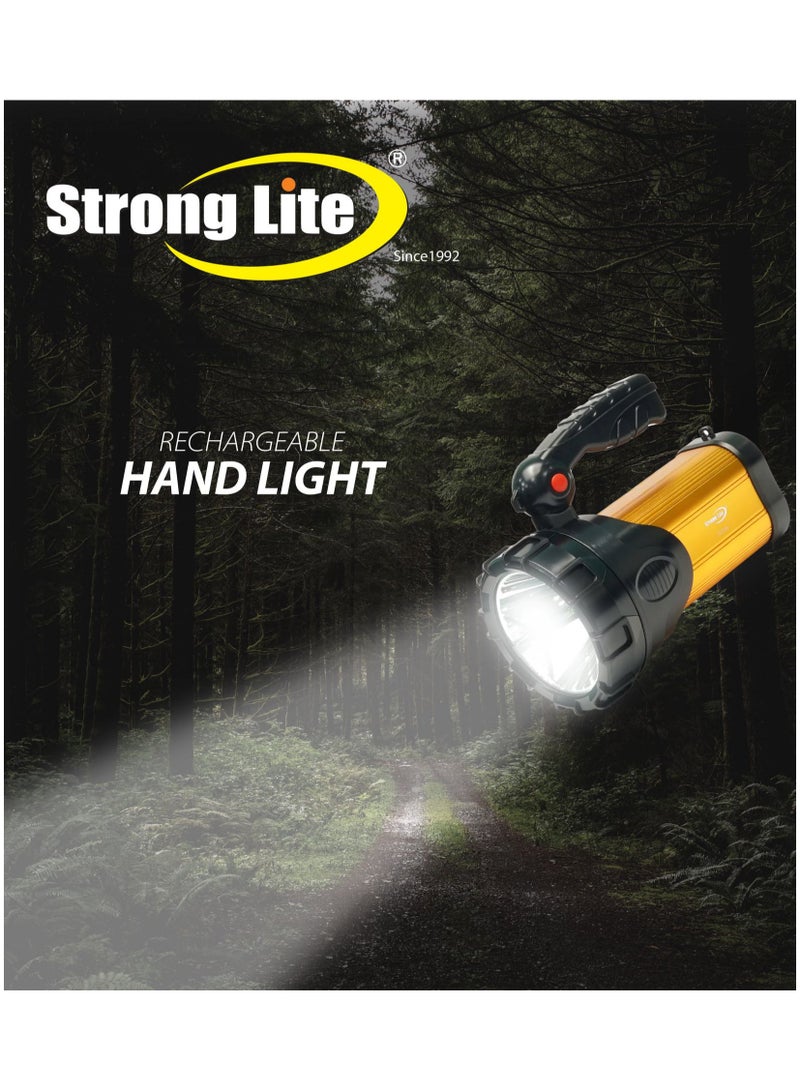 سترونج لايت كشاف LED قابل لإعادة الشحن، طويل المدى، مقاوم للماء، ضوء طوارئ ذهبي - Image 2