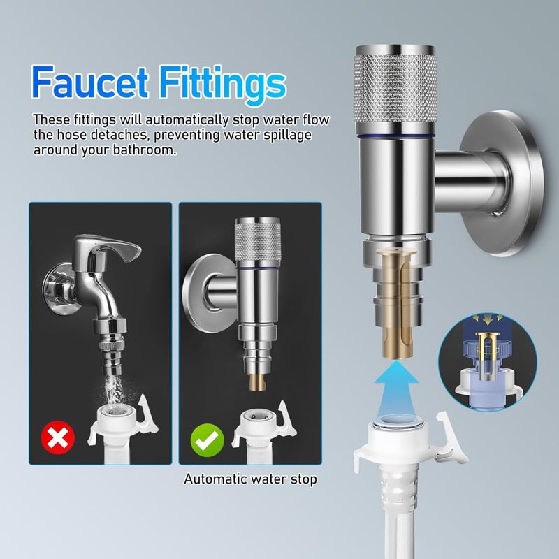 GSAINTLY Washing Machine Faucet Water Spigot with Hose Handle Washing Machine Tap Dishwasher Angle Valve Laundry TapChrome Finish - Image 3