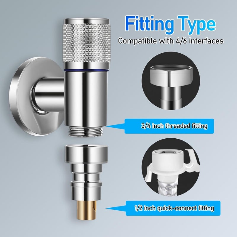 GSAINTLY Washing Machine Faucet Water Spigot with Hose Handle Washing Machine Tap Dishwasher Angle Valve Laundry TapChrome Finish - Image 5