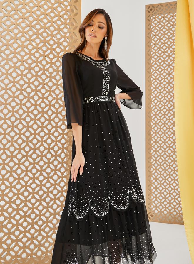 Styli Embellished Chiffon Dress  - Image 3