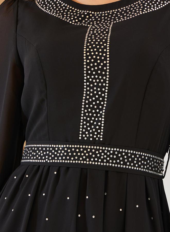 Styli Embellished Chiffon Dress  - Image 4