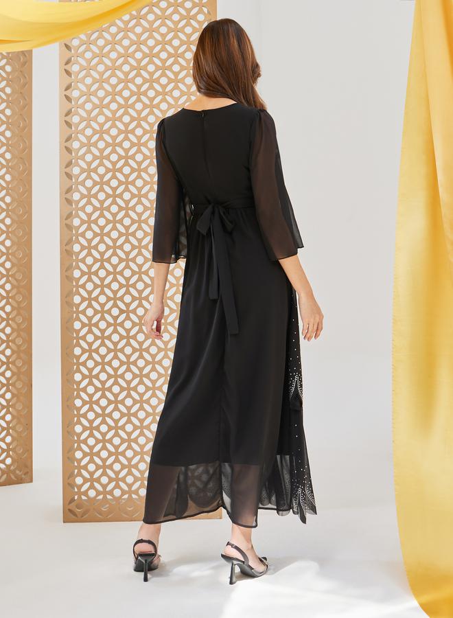 Styli Embellished Chiffon Dress  - Image 5