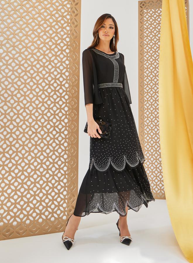 Styli Embellished Chiffon Dress  - Image 2