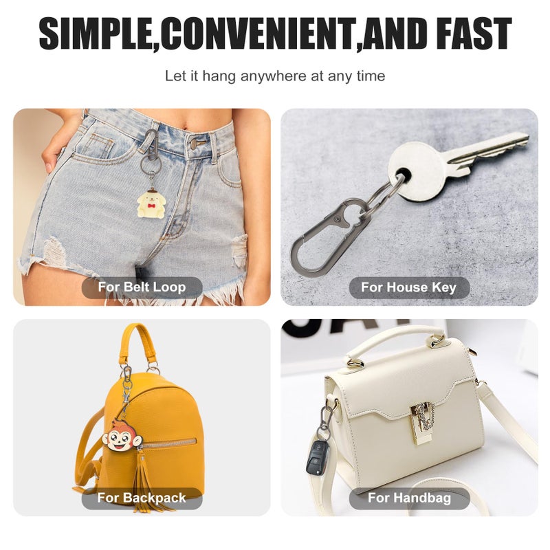 PIGORY 4Pcs Keychain for Car Keys, Metal Key Chain Carabiner for Keys, Key Chain Holder Clip Key Organizer Key Ring - Image 5