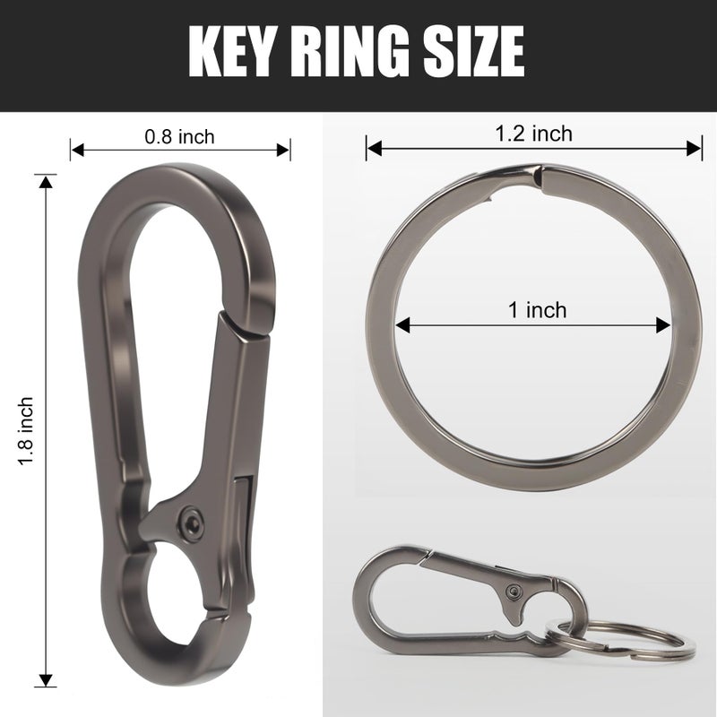 PIGORY 4Pcs Keychain for Car Keys, Metal Key Chain Carabiner for Keys, Key Chain Holder Clip Key Organizer Key Ring - Image 2