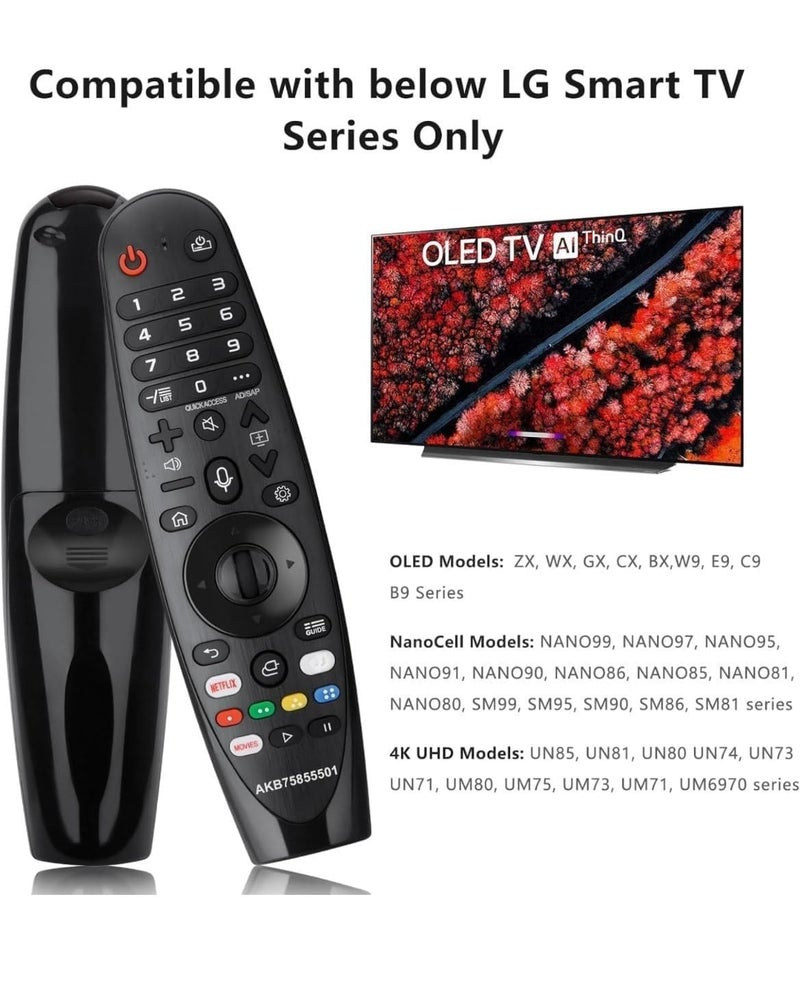 KPDP Voice Magic Remote AKB75855501 for LG Smart TV Magic Remote Replacement AN-MR20GA MR19BA MR18BA MR650A, with Pointer Function/Hotkeys Such as Netflix/P-Video/Movie - Image 3