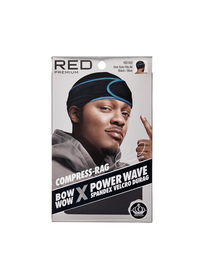 Red by Kiss Red by Kiss Premium Bow Wow X Power Wave Durag 360 Wave Compression Cap for Men  Women Adjustable HookLoop Strap Stylish  Durable Ideal for Locs Braids Finger Waves Spandex  BlackBlue 