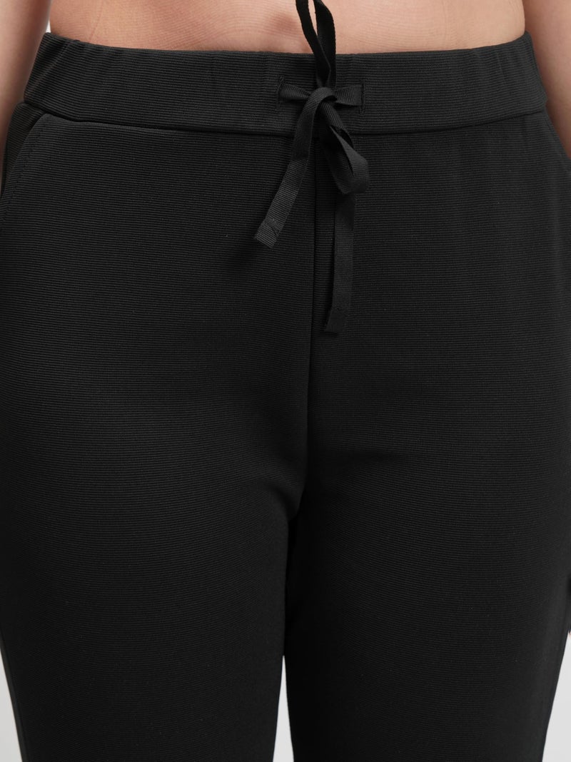 Tokyo Talkies Women Chic Crop Top & Drawstring Trousers Co-ord Set | Shoulder Strap | Stylish | Perfect for Casual Outings & Vacations - Image 3