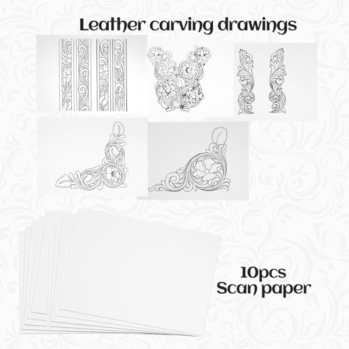 QMNNMA Leather Scriber Pen, Pointy Stainless Steel Picker Pen with Carving Pattern Description Paper for DIY Crafts, Leather Line Description - Image 2
