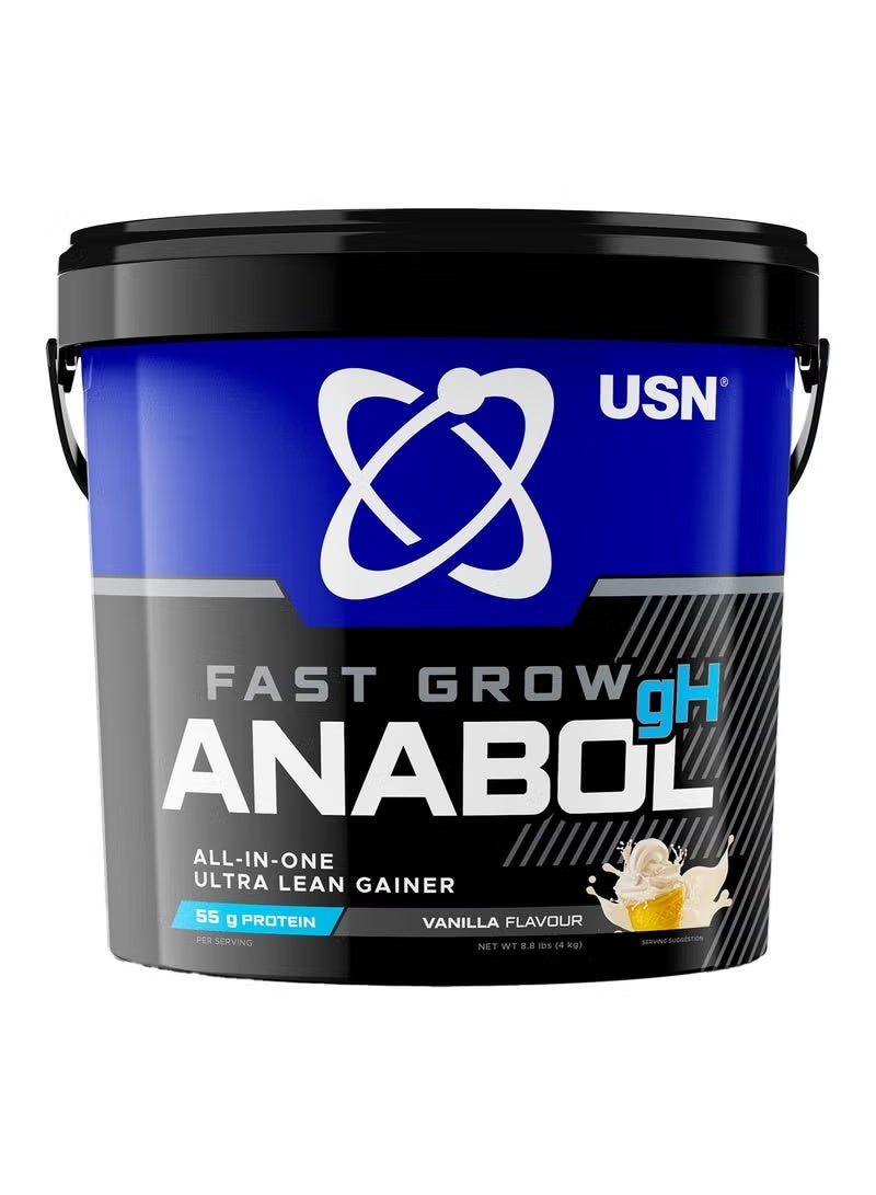 USN مسحوق بروتين فاست جرو أنابول جي إتش فانيلا الكل في واحد (4 كجم): مسحوق بروتين أنابولي لتعزيز التمرين وزيادة العضلات - Image 1