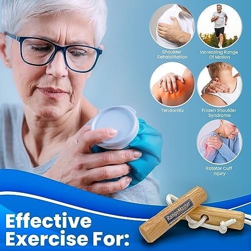 RangeMaster Econo Ranger Shoulder Pulley │ Physical Therapy Exercises │ Aids in Recovery and Rehabilitation │ Increases Mobility │ Wooden Handles for Comfort │ Metal Bracket Door Attachment - Image 4