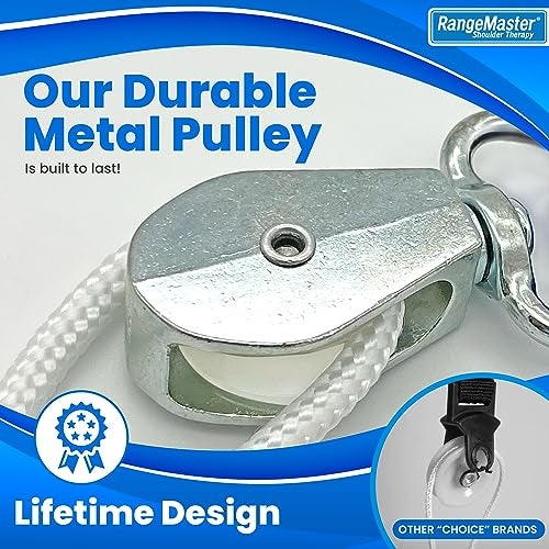 RangeMaster Econo Ranger Shoulder Pulley │ Physical Therapy Exercises │ Aids in Recovery and Rehabilitation │ Increases Mobility │ Wooden Handles for Comfort │ Metal Bracket Door Attachment - Image 5