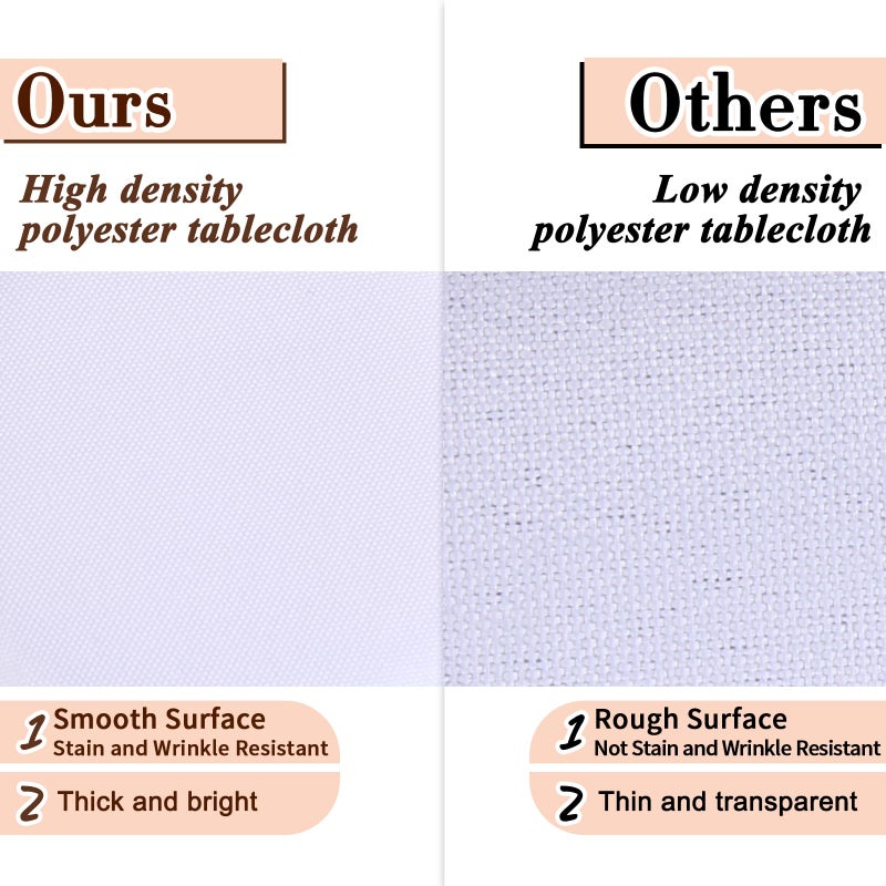 Kesfey 6 Packs White Round Table Cloths 90 Inch White Polyester Circle Bulk Linen Tablecloth Wrinkle Resistant Tablecloths Washable High Density Fabric Tablecovers for Wedding Camping Banquet Parties - Image 5