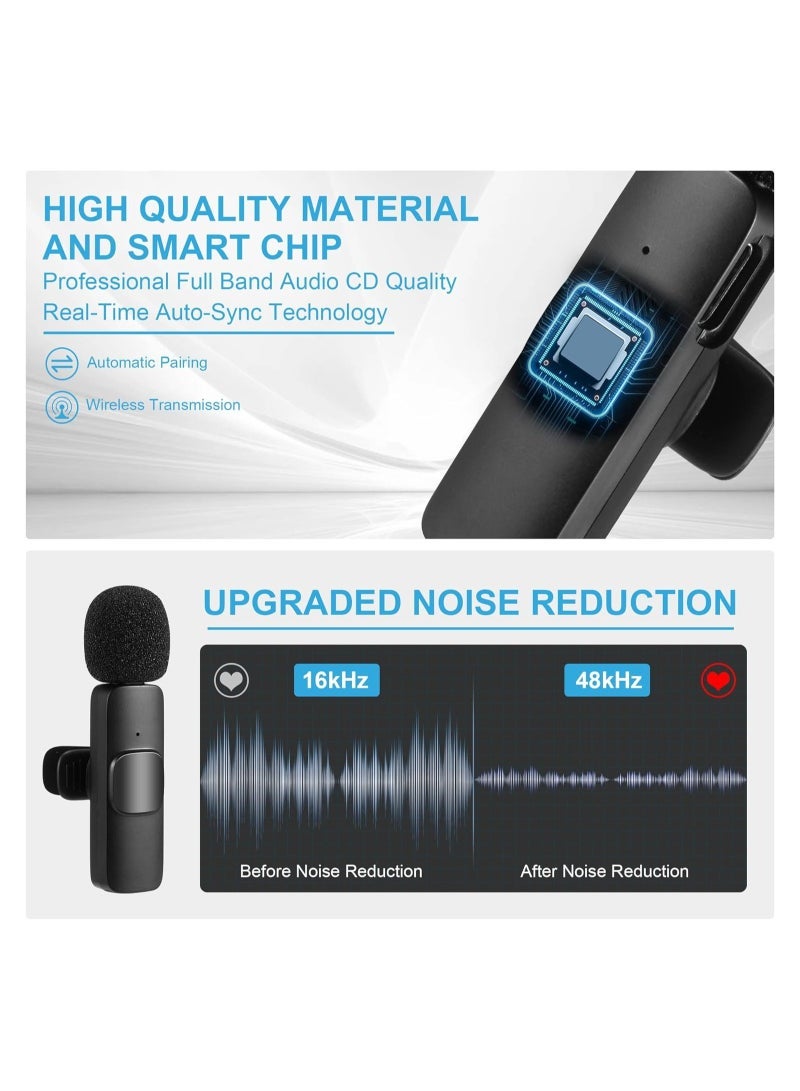 Wireless Microphone for Phone(USB-C), Dual Wireless Microphone for Video Recording, Live Stream, Vlog, YouTube, TikTok, Facebook, Zoom - Noise Reduction & Plug-Play(No Need App/Bluetooth) - Image 3