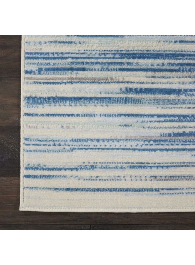 Nourison Jubilant Abstract Blue 3' x 5' Area Rug, Easy Clean, Non Shedding, Bed Room, Living Room, Dining Room, Kitchen (3x5) - Image 5