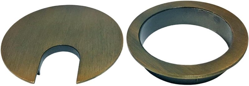 Electri Duct 2-3/8" Metal Desk Grommet Two-Piece Design (Brushed Bronze) | 2 Pack Set - Image 2