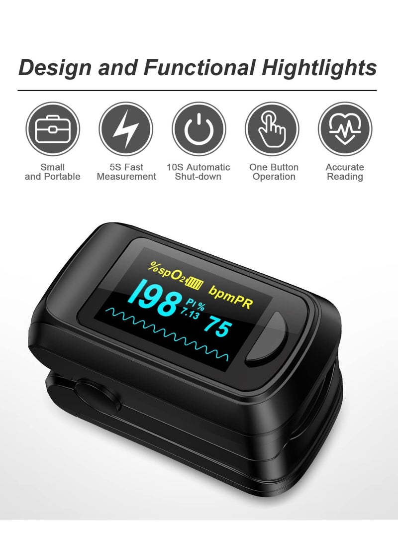 جهاز قياس الأكسجين ونبضات القلب بالإصبع - خفيف وسهل الاستخدام لمتابعة صحتك اليومية - Image 2